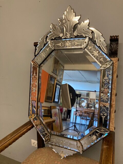5301004 Antico specchio ottagono Murano